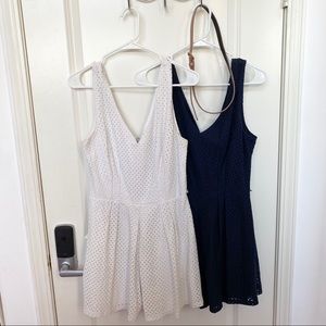2 CITY TRIANGLE ROMPERS Size Large Blue White